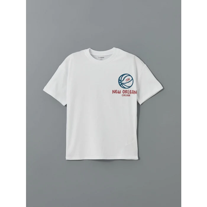 LCW Kids Beyaz Bisiklet Yaka Erkek Bebek Tişört ve Şort 2li