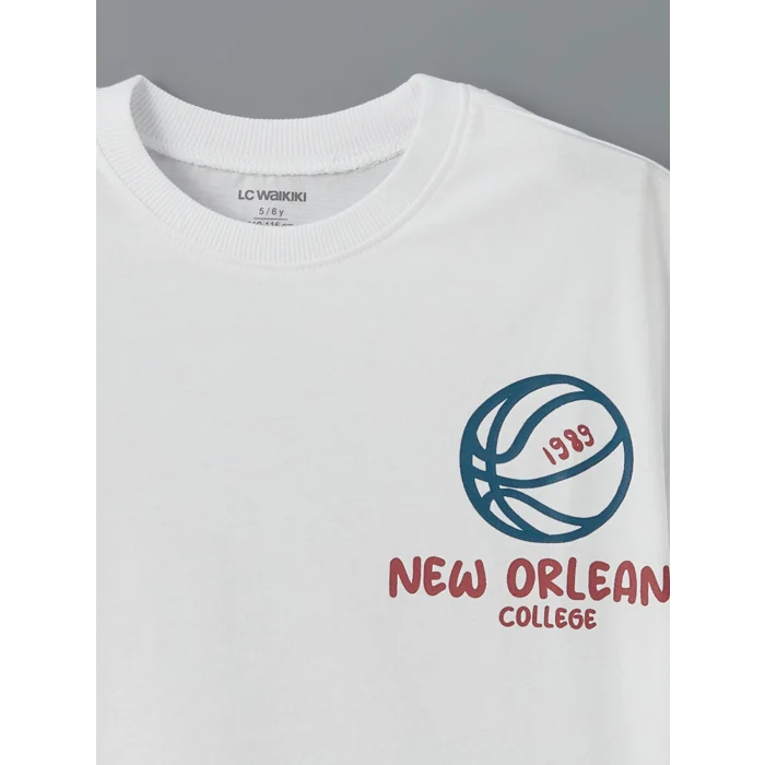 LCW Kids Beyaz Bisiklet Yaka Erkek Bebek Tişört ve Şort 2li