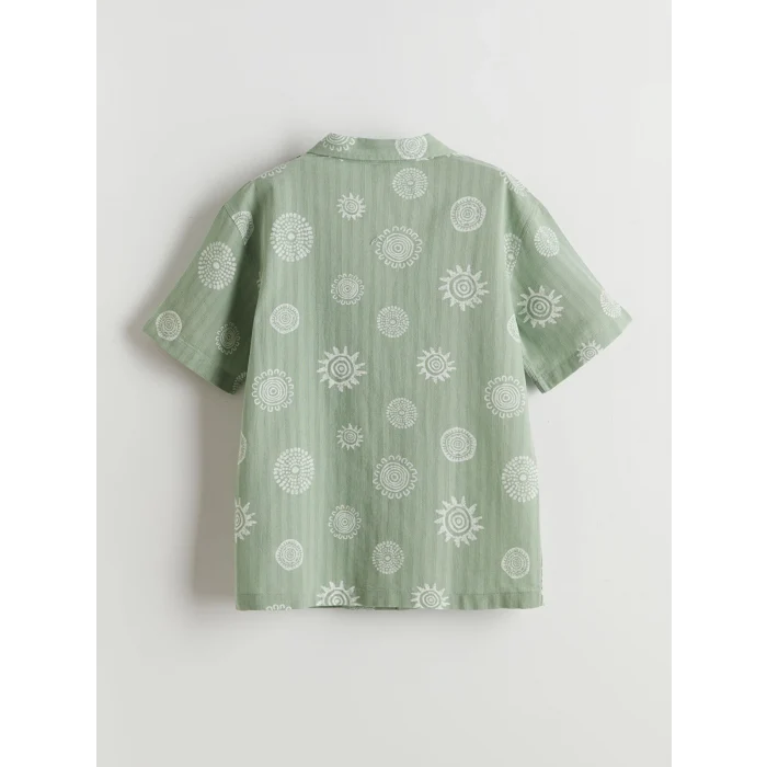 LCW Kids Yeşil Desenli Erkek Çocuk Gömlek
