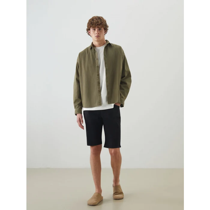 LCW Jeans Siyah Slim Fit Erkek Jean Şort