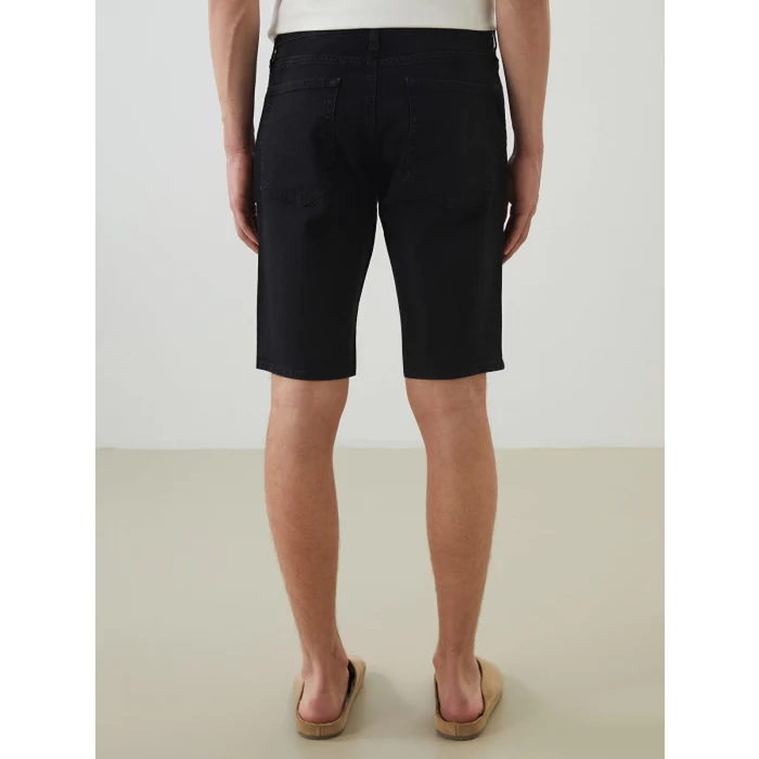 LCW Jeans Siyah Slim Fit Erkek Jean Şort