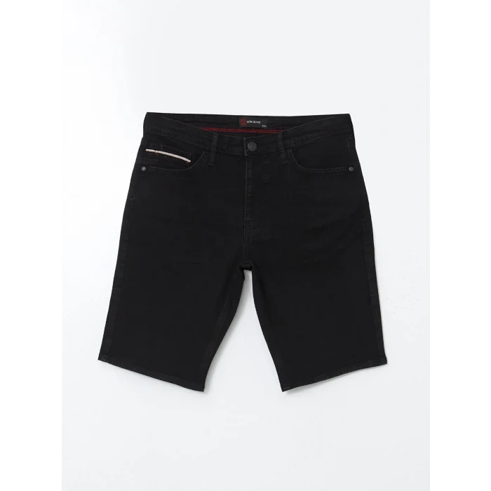 LCW Jeans Siyah Slim Fit Erkek Jean Şort