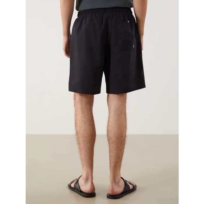 LCWAIKIKI Classic Siyah Diz Hizası Boy Basic Erkek Deniz Şortu