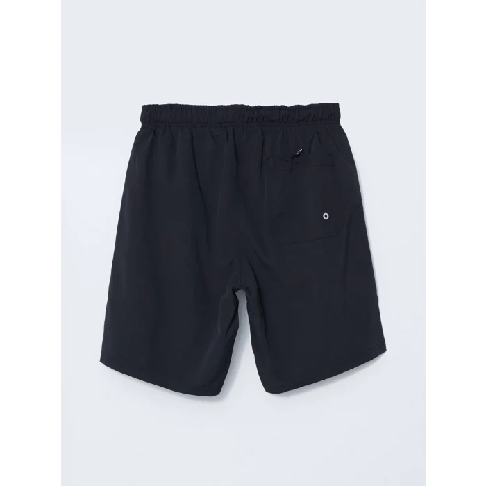 LCWAIKIKI Classic Siyah Diz Hizası Boy Basic Erkek Deniz Şortu
