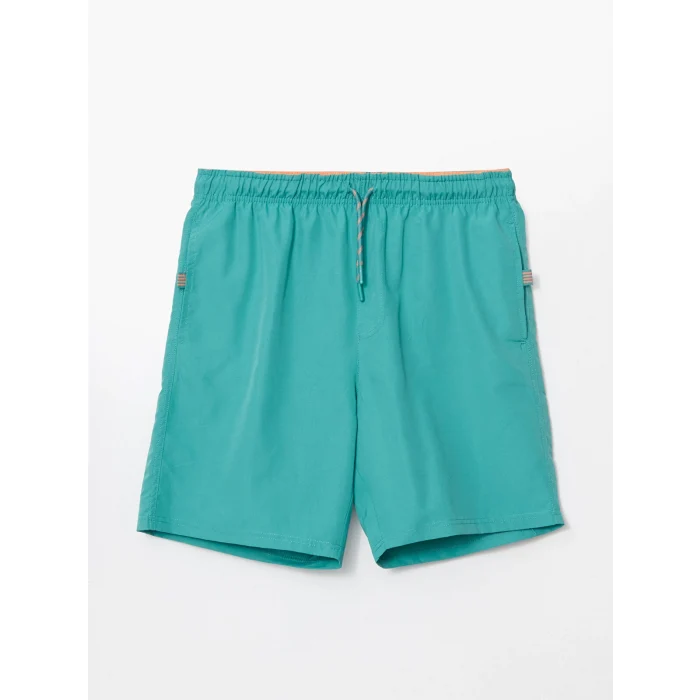 LCWAIKIKI Classic Turkuaz Kısa Boy Basic Erkek Deniz Şortu