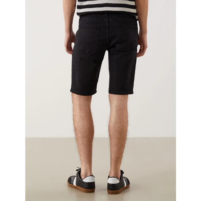 LCW Jeans Siyah Süper Skinny Fit Erkek Jean Şort