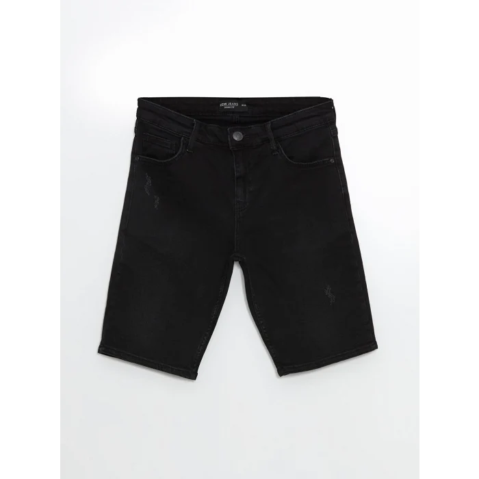 LCW Jeans Siyah Süper Skinny Fit Erkek Jean Şort