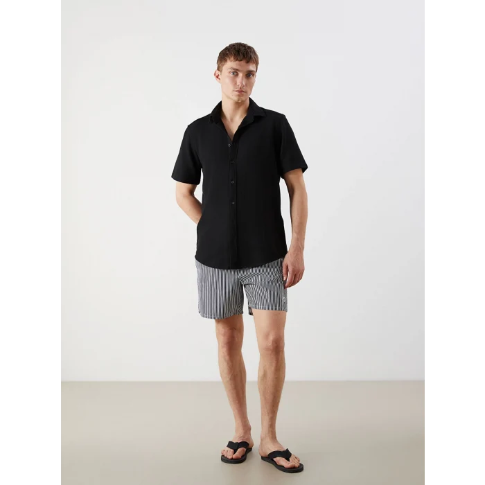 SOUTHBLUE Lacivert Kısa Boy Desenli Erkek Deniz Şortu