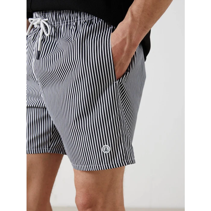 SOUTHBLUE Lacivert Kısa Boy Desenli Erkek Deniz Şortu