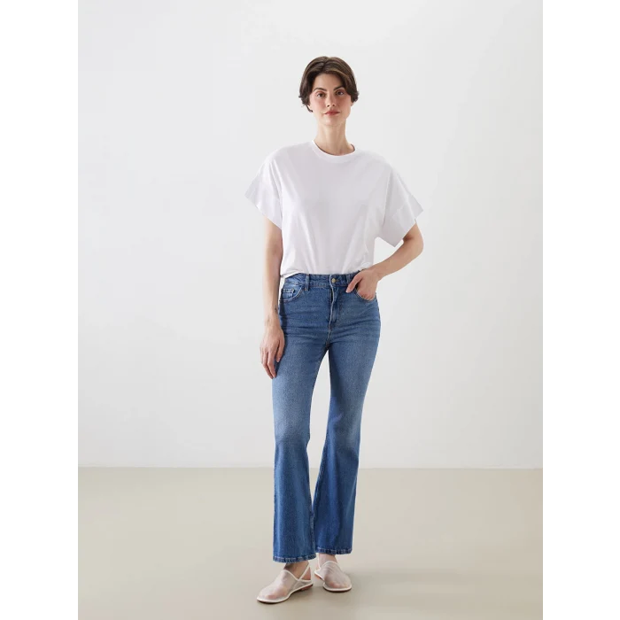 LCW Jeans Indigo Mars Flare Kadın Jean Pantolon