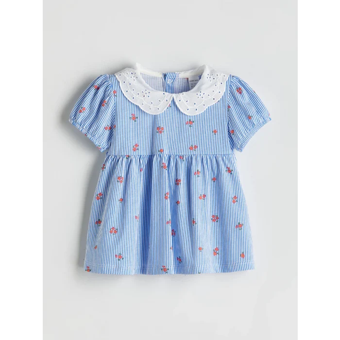 LCW Kids Ekru Çiçekli Fırfırlı Kız Çocuk Bluz ve Tayt 2li