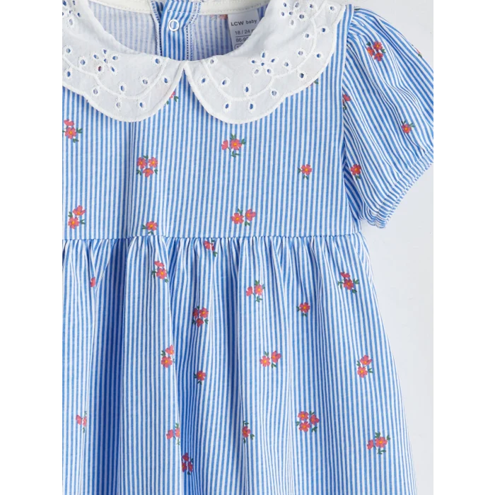 LCW Kids Ekru Çiçekli Fırfırlı Kız Çocuk Bluz ve Tayt 2li