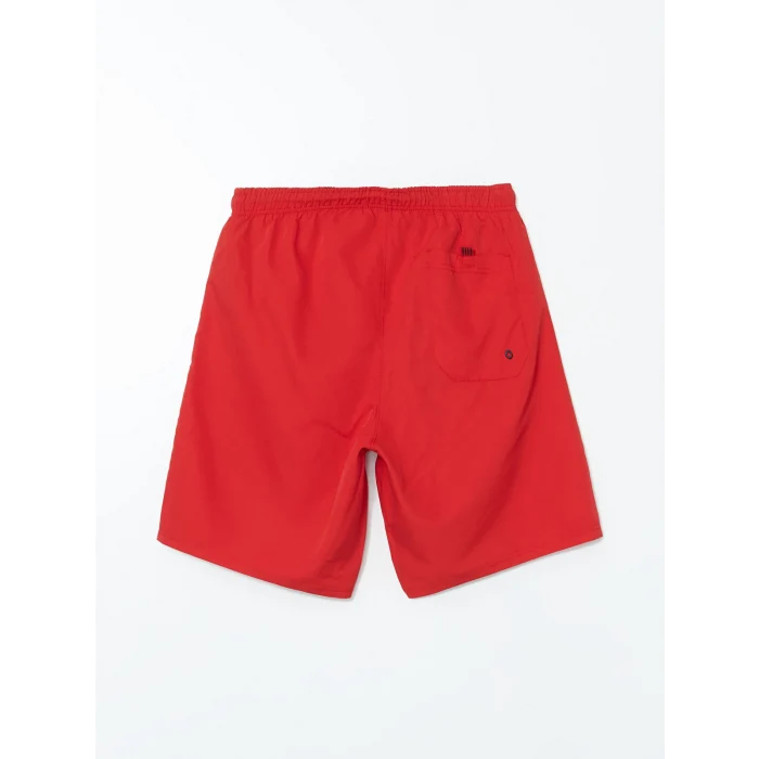 LCWAIKIKI Classic Kirmizi Diz Hizası Boy Basic Erkek Deniz Şortu