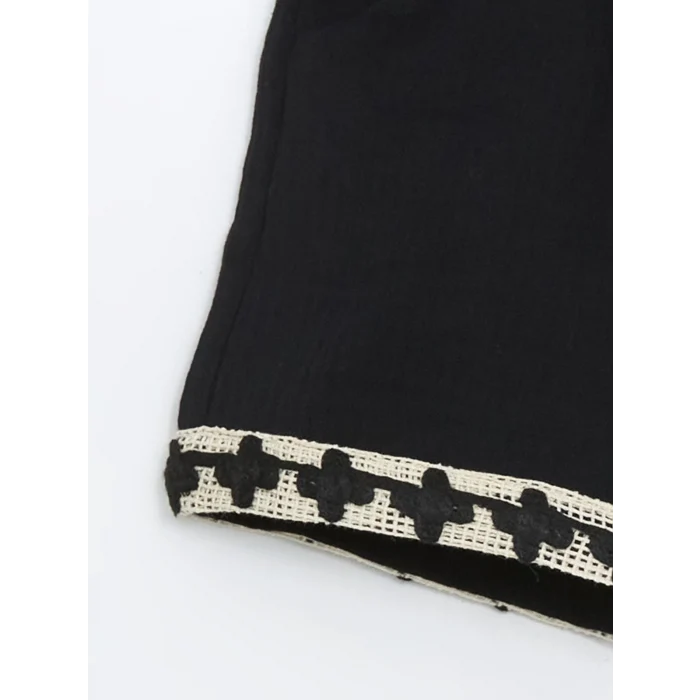 LCW Kids Ekru Nakışlı Kız Çocuk Tişört ve Şort 2li