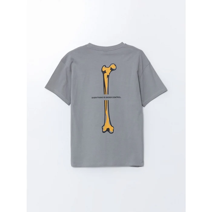 LCW Kids Gri Bisiklet Yaka Erkek Çocuk Tişört