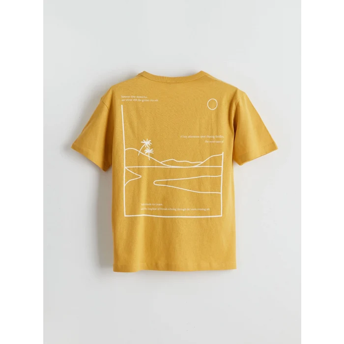 LCW Kids Sari Bisiklet Yaka Erkek Çocuk Tişört