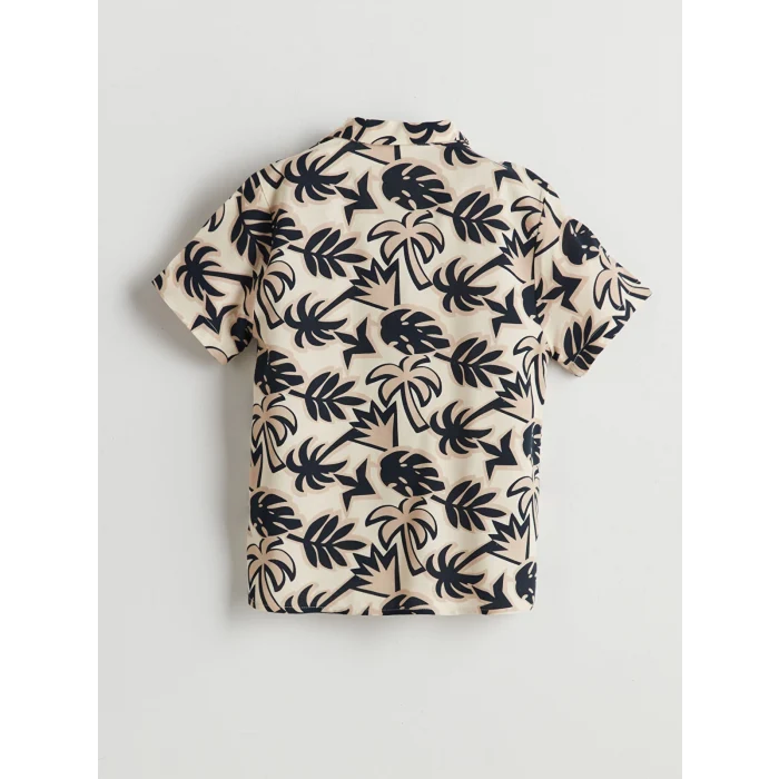 LCW Kids Gri Regular Fit Baskılı Erkek Çocuk Gömlek