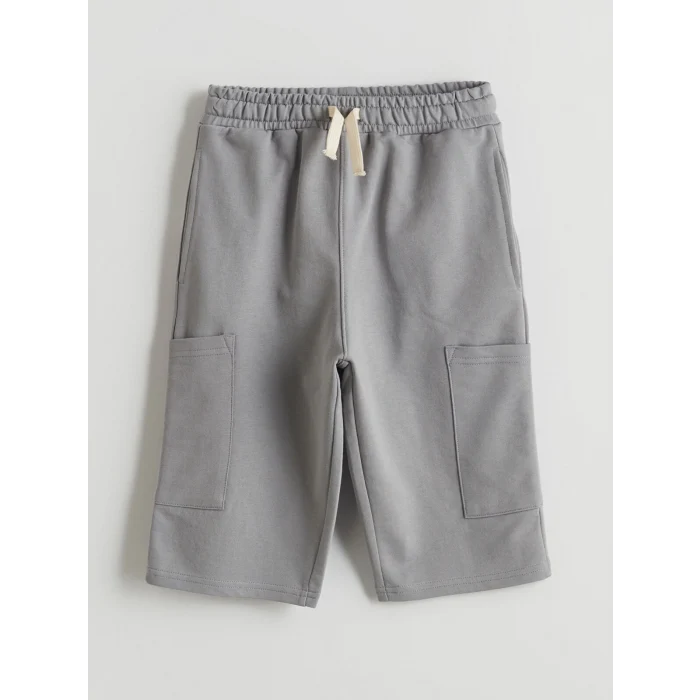 LCW Kids Gri Beli Lastikli Basic Erkek Çocuk Kargo Şort