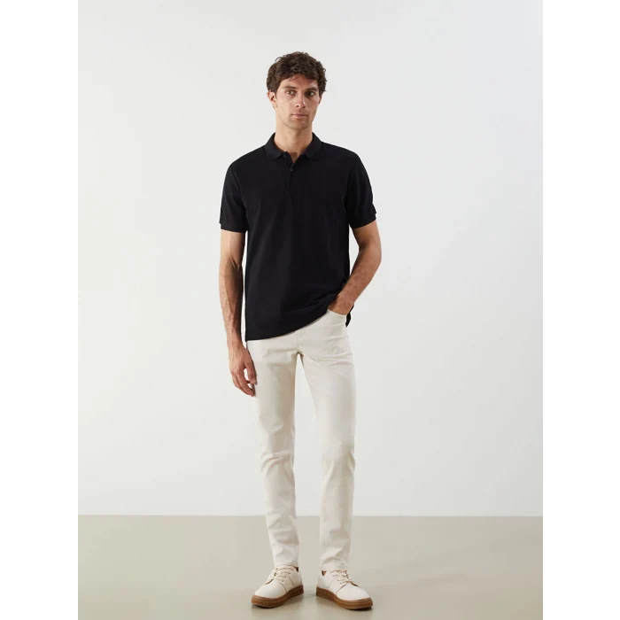 LCWAIKIKI Classic Siyah Polo Yaka Kısa Kollu Pike Erkek Tişört