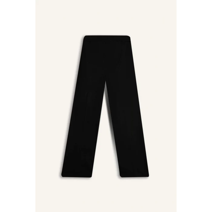 Defacto E5970 Siyah Afra x Defacto Wide Leg Kumaş Palazzo Pantolon Üç Cepli Normal Bel Standart Boy