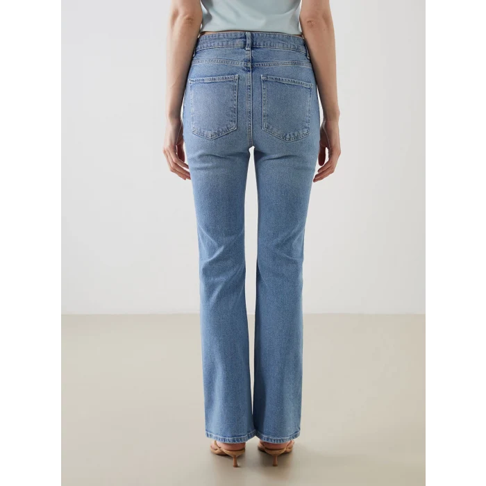 LCW Jeans Indigo Crop Flare Kadın Jean Pantolon