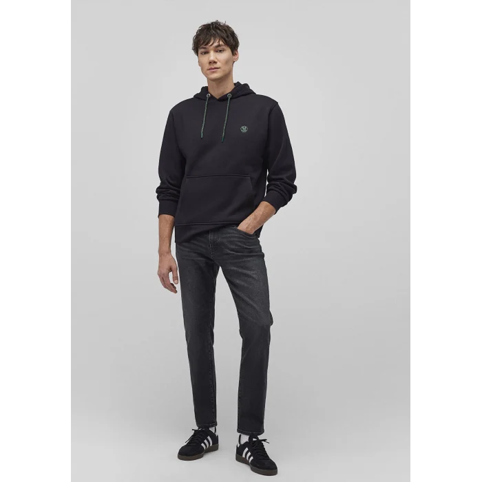 Mavi 065809-900 Mavi Logo Nakışlı Kapüşonlu Siyah Sweatshirt