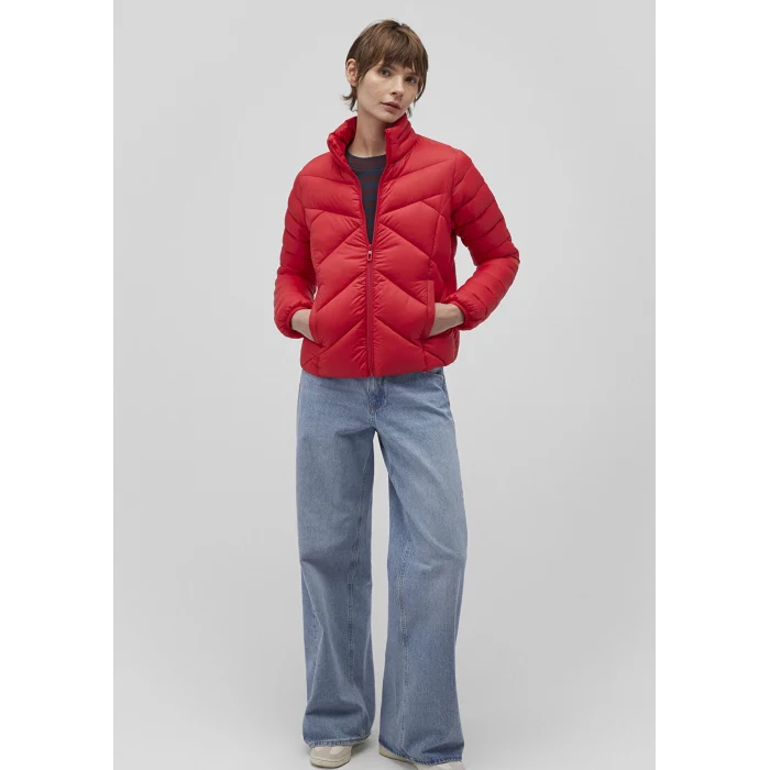 Mavi 110698-70468 Dik Yaka Kırmızı  Şişme Mont