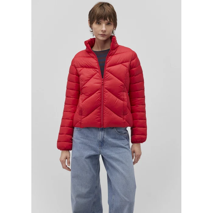 Mavi 110698-70468 Dik Yaka Kırmızı  Şişme Mont