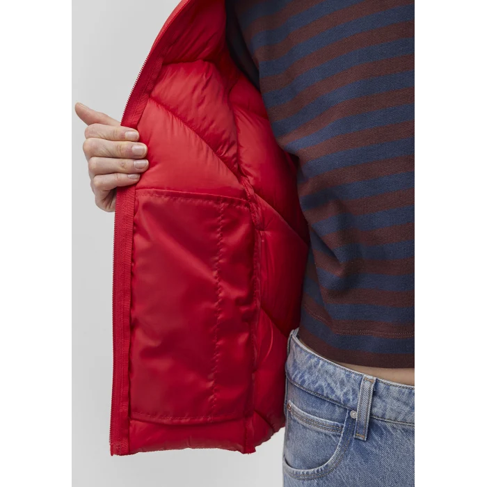 Mavi 110698-70468 Dik Yaka Kırmızı  Şişme Mont