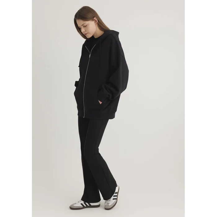 Mavi 1610221-900 Kapüşonlu Fermuarlı Siyah Sweatshirt