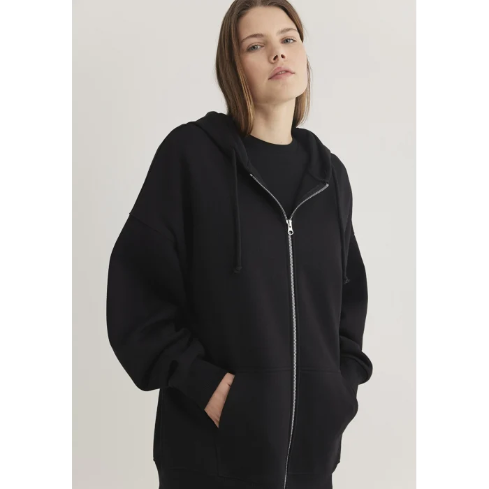 Mavi 1610221-900 Kapüşonlu Fermuarlı Siyah Sweatshirt