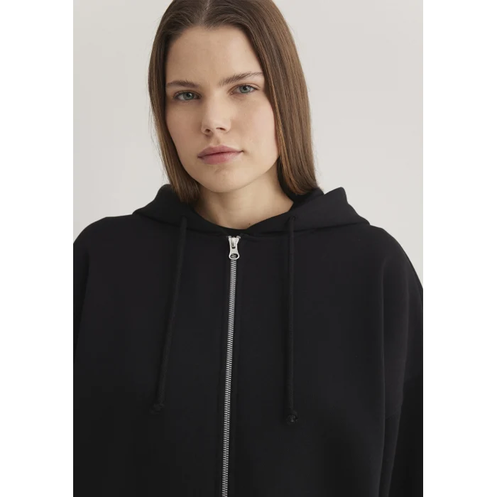 Mavi 1610221-900 Kapüşonlu Fermuarlı Siyah Sweatshirt