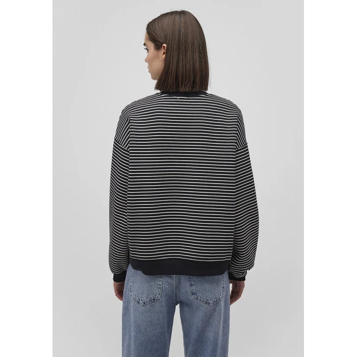 Mavi 1S10100-85143 Mavi Logo Baskılı Çizgili Siyah Sweatshirt