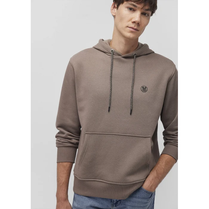 Mavi 065809-87875 Mavi Logo Nakışlı Kapüşonlu Kahverengi Sweatshirt