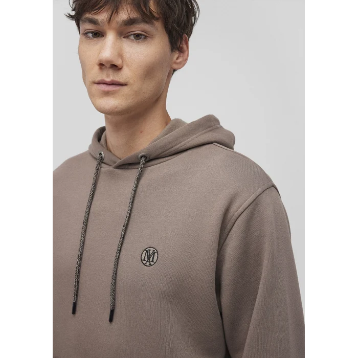 Mavi 065809-87875 Mavi Logo Nakışlı Kapüşonlu Kahverengi Sweatshirt