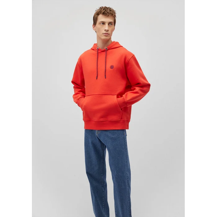 Mavi 065809-70481 Mavi Logo Nakışlı Kapüşonlu Turuncu Sweatshirt