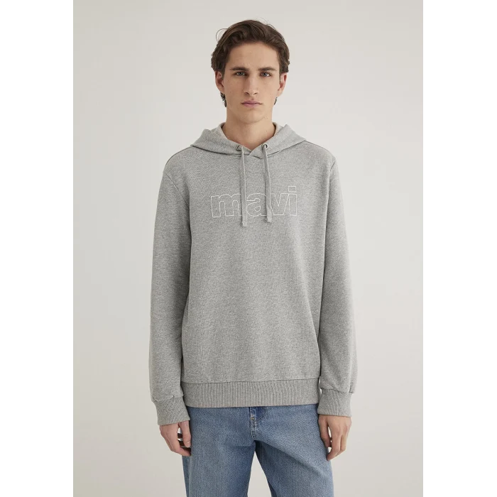 Mavi 065606-28387 Mavi Logo Baskılı Kapüşonlu Gri Sweatshirt