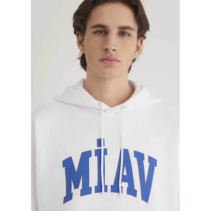 Mavi 0S10122-620 Miav Baskılı Kapüşonlu Beyaz Sweatshirt