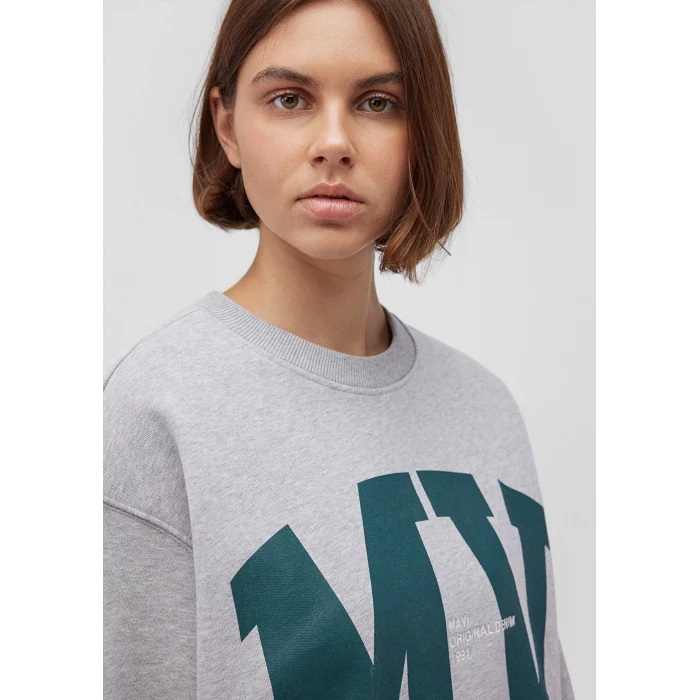 Mavi 1S10147-80196 MV Logo Baskılı Gri Sweatshirt