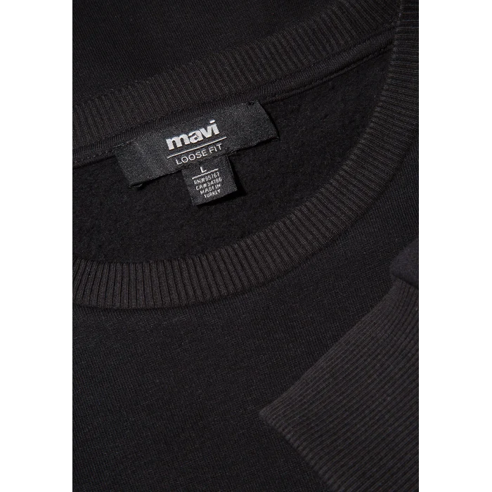 Mavi 0611716-900 Mavi Logo Baskılı Siyah Sweatshirt