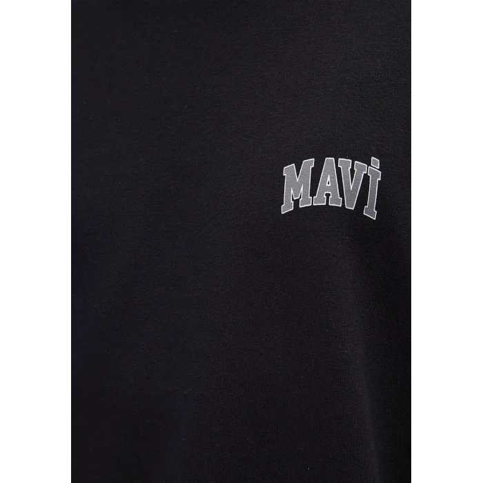 Mavi 0611716-900 Mavi Logo Baskılı Siyah Sweatshirt