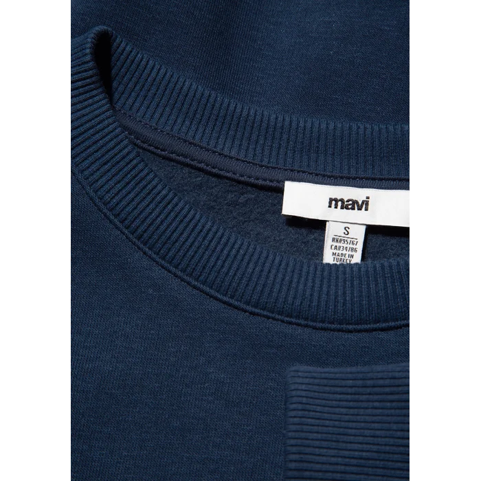 Mavi 1611656-82454 Mavi Logo Baskılı Lacivert Sweatshirt