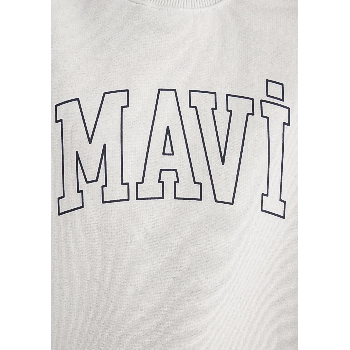 Mavi 1611192-70057 Mavi Logo Baskılı Beyaz Sweatshirt