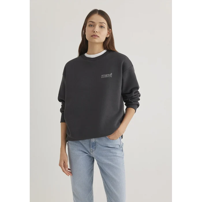 Mavi 1611656-82185 Mavi Logo Baskılı Antrasit Sweatshirt