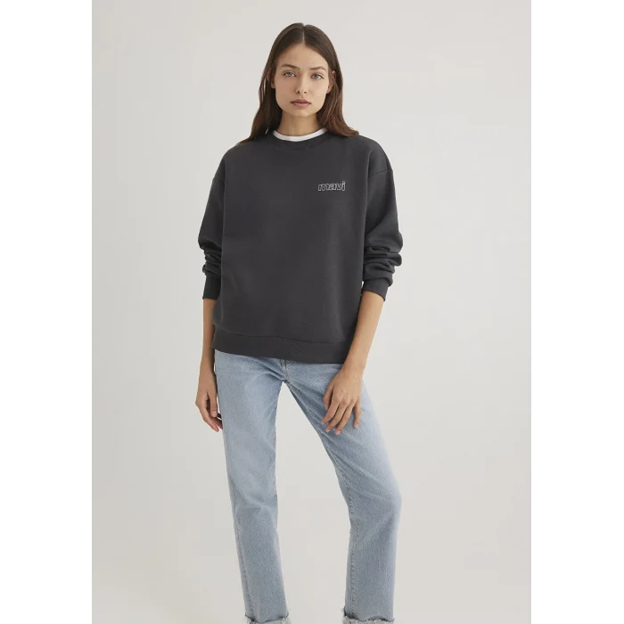 Mavi 1611656-82185 Mavi Logo Baskılı Antrasit Sweatshirt