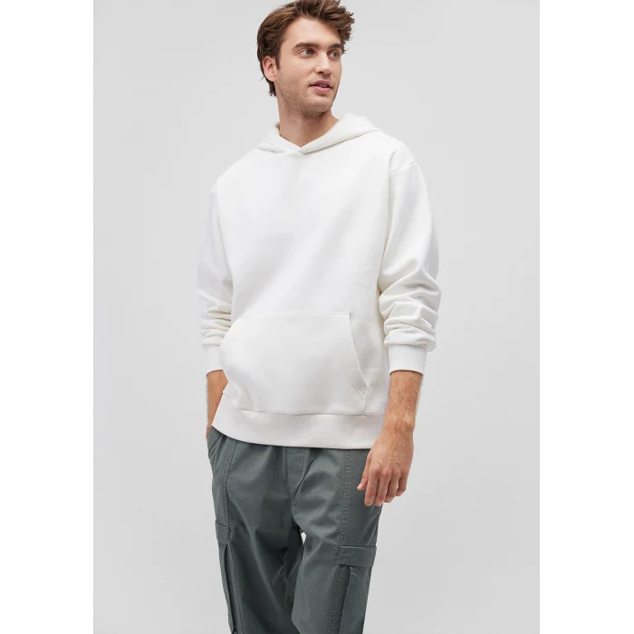 Mavi 0S10275-70057 Kapüşonlu Beyaz Basic Sweatshirt