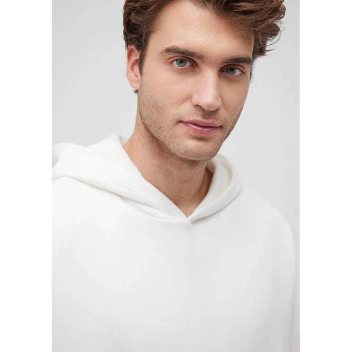 Mavi 0S10275-70057 Kapüşonlu Beyaz Basic Sweatshirt