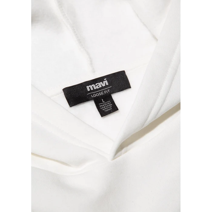 Mavi 0S10275-70057 Kapüşonlu Beyaz Basic Sweatshirt