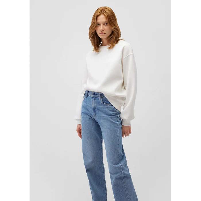 Mavi 1610198-70057 Bisiklet Yaka Beyaz Basic Sweatshirt