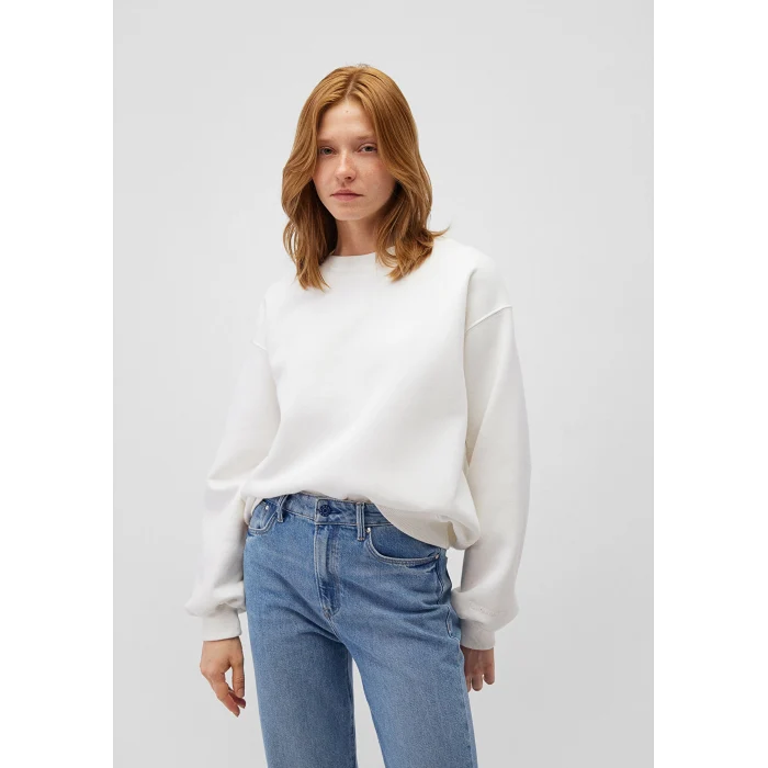 Mavi 1610198-70057 Bisiklet Yaka Beyaz Basic Sweatshirt